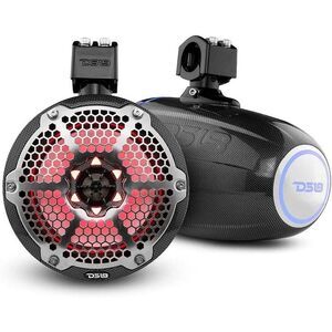 Ds18 Cf-X8Tp Corded Electric Coaxial 8 Inches Marine Tower Speaker, Carbon Fiber